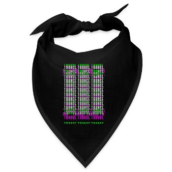Trance Raver Techno Electro musik edm dubstep - Bandana Dreieckstuch - Schwarz - Vorne