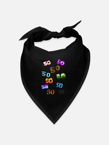 50. Geburtstag, 50. Geburtstag, 50. Geburtstag - Bandana Dreieckstuch - Schwarz