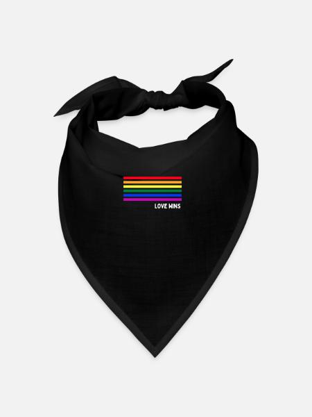 lgbtq, lgbt, gay pride, schwul, regenbogen, pride - Bandana Dreieckstuch - Schwarz