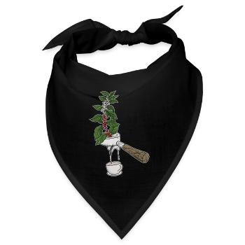 Kaffeepflanzensieb Träger Kaffee Design Barista - Bandana Dreieckstuch - Schwarz - Vorne