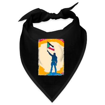 Palästina-Flagge Lebt Materie P7 - Bandana Dreieckstuch - Schwarz - Vorne