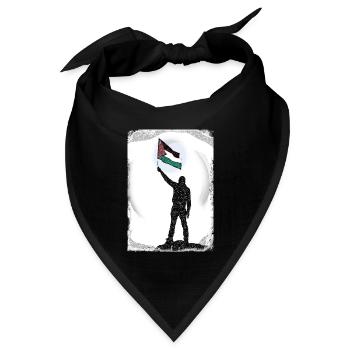 Palästina-Flagge Lebt Materie P11 - Bandana Dreieckstuch - Schwarz - Vorne