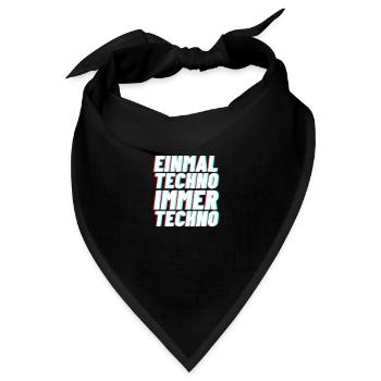 Techno electro Musik club rave geschen - Bandana Dreieckstuch - Schwarz - Vorne