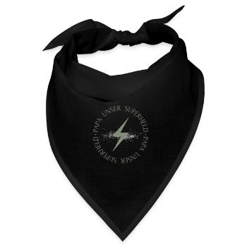 Papa unser Superheld - Bandana Dreieckstuch - Schwarz - Vorne