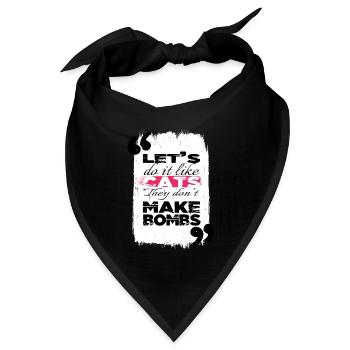 fun sayings heart quote flower power global peace - Bandana Dreieckstuch - Schwarz - Vorne