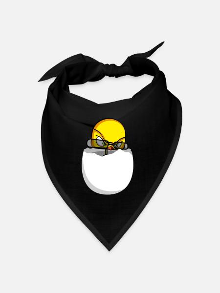 Agent Birdy Comic Vogel Küken - Bandana Dreieckstuch - Schwarz