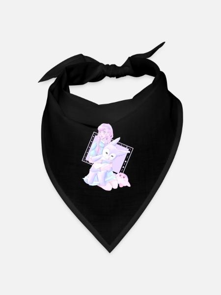 Mädchen mit Bär für Babys - Bandana Dreieckstuch - Schwarz