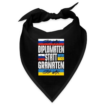 Diplomaten statt Granaten - Bandana Dreieckstuch - Schwarz - Vorne