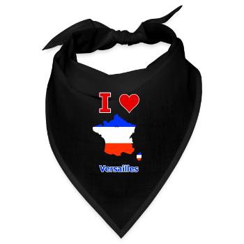Frankreichkarte Flagge mit der Stadt Versailles - Bandana Dreieckstuch - Schwarz - Vorne