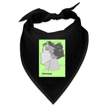 Deutschlandkarte mit Farbverlauf und Flaggen - Bandana Dreieckstuch - Schwarz - Vorne