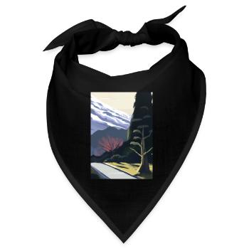 Pfad zu einem Berg - Bandana Dreieckstuch - Schwarz - Vorne