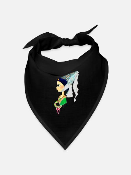 Edeldame 6 - Bandana Dreieckstuch - Schwarz