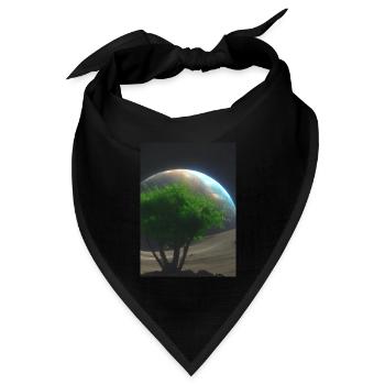 Baum auf dem Mond - Bandana Dreieckstuch - Schwarz - Vorne