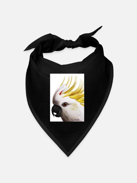 Kopf eines Kakadus - Bandana Dreieckstuch - Schwarz