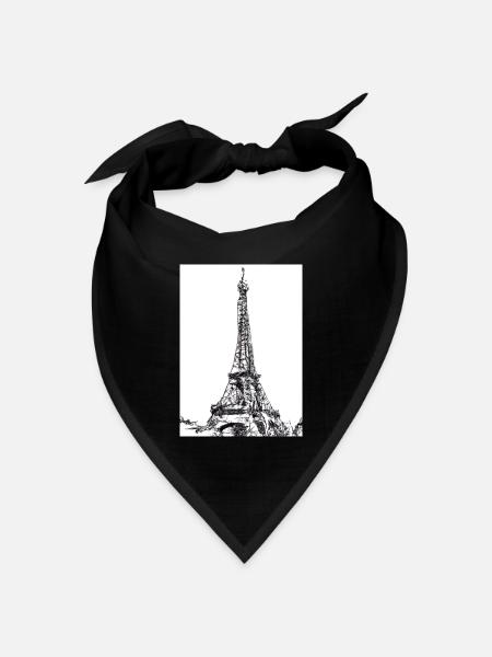 Eiffelturm-Gemälde - Bandana Dreieckstuch - Schwarz