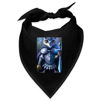 Ritter Eule - Bandana Dreieckstuch - Schwarz - Vorne