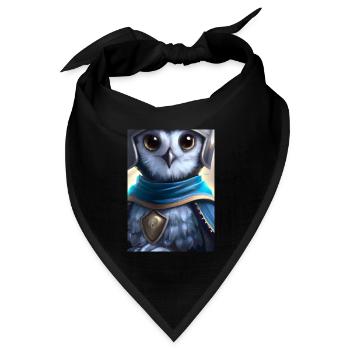 Ritter Eule - Bandana Dreieckstuch - Schwarz - Vorne