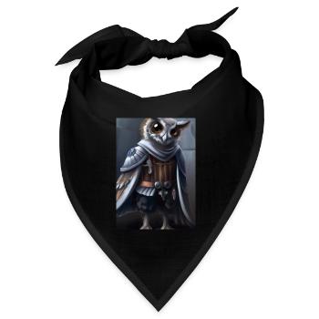 Ritter Eule - Bandana Dreieckstuch - Schwarz - Vorne