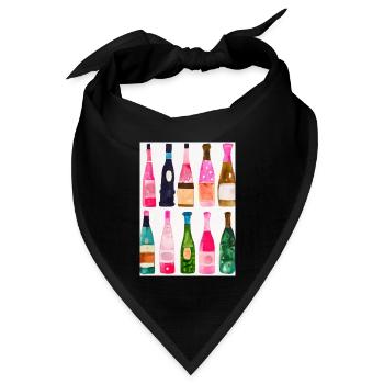 Flaschen-Muster-Malerei - Bandana Dreieckstuch - Schwarz - Vorne
