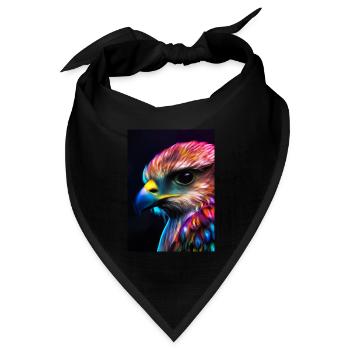 Buntes Vogelgesicht - Bandana Dreieckstuch - Schwarz - Vorne