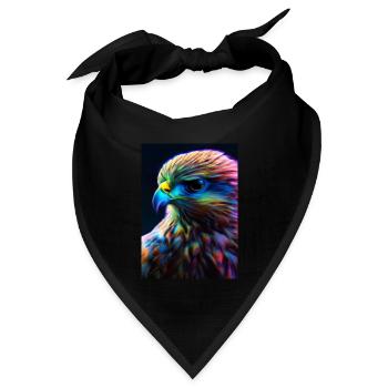 Buntes Vogelgesicht - Bandana Dreieckstuch - Schwarz - Vorne