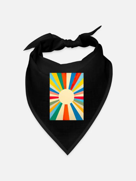 Minimalistische Sonne - Bandana Dreieckstuch - Schwarz