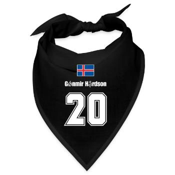 Island Trikot Nr.20 - Bandana Dreieckstuch - Schwarz - Vorne