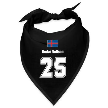 Island Trikot Nr.25 - Bandana Dreieckstuch - Schwarz - Vorne