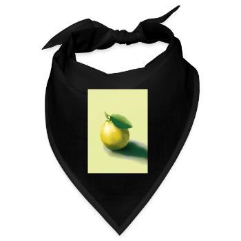 Zitrusfrüchte - Bandana Dreieckstuch - Schwarz - Vorne