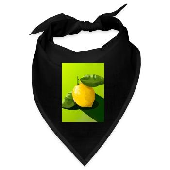 Zitrusfrüchte - Bandana Dreieckstuch - Schwarz - Vorne