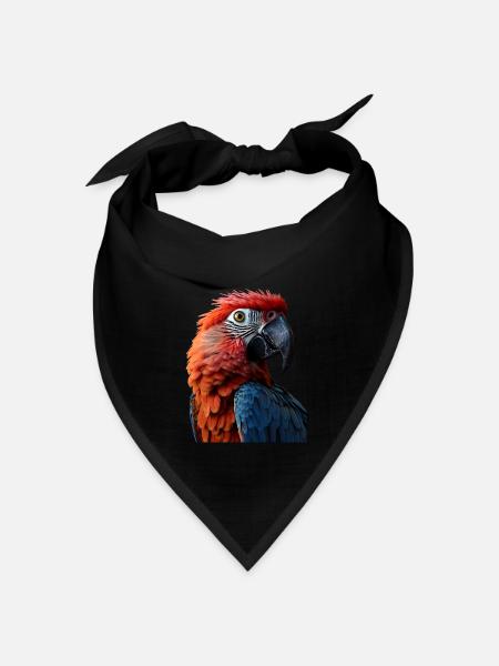 Papagei - Bandana Dreieckstuch - Schwarz