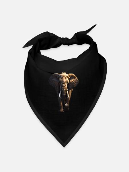 Elefant - Bandana Dreieckstuch - Schwarz