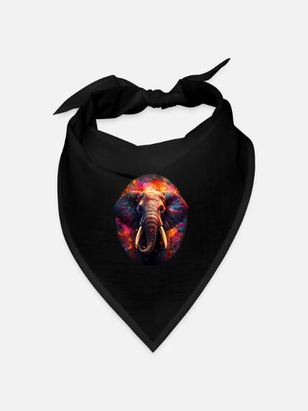 Elefant - Bandana Dreieckstuch - Schwarz