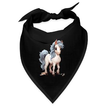 Cute Horse Baby - Bandana Dreieckstuch - Schwarz - Vorne