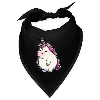 Witziges Einhorn - Bandana Dreieckstuch - Schwarz - Vorne