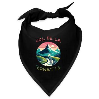 Col de la Bonette: Die Herausforderung der Alpen - Bandana Dreieckstuch - Schwarz - Vorne