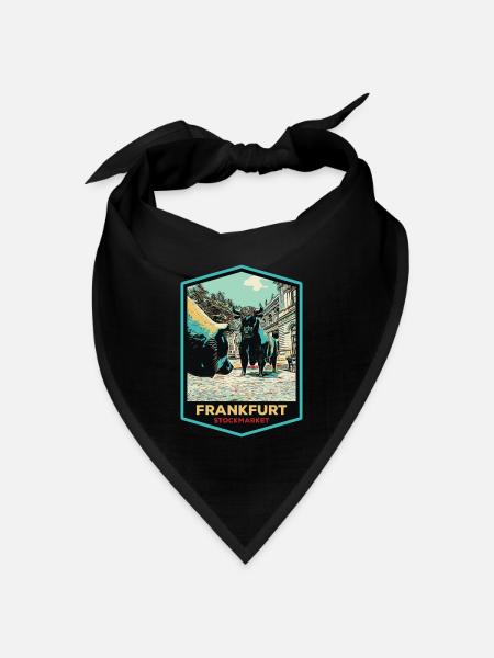 Markante Skulptur an der Frankfurter Wertpapierbörse - Bandana Dreieckstuch - Schwarz