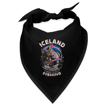 ICELAND - born to go - FISHING - Bandana Dreieckstuch - Schwarz - Vorne