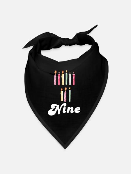 Kerze zum 9. Jahrestag - Bandana Dreieckstuch - Schwarz