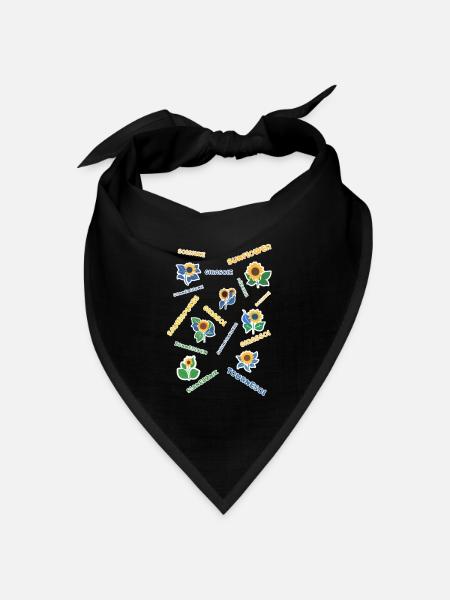 Sonnenblumen - Bandana Dreieckstuch - Schwarz