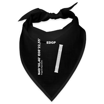 Flugplatz EDGP Design mit Namen und Koordinaten - Bandana Dreieckstuch - Schwarz - Vorne