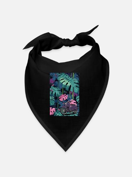 Schwalbe (lila) // Illustration - Bandana Dreieckstuch - Schwarz
