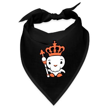 Vogel König Krone Herrscher Bart Alt Königreich - Bandana Dreieckstuch - Schwarz - Vorne