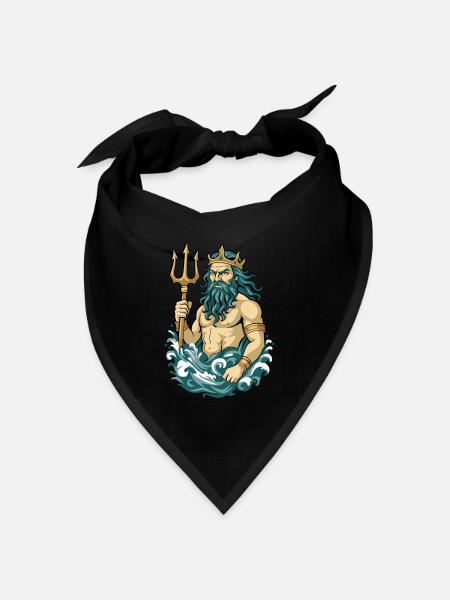 Poseidon - Bandana Dreieckstuch - Schwarz