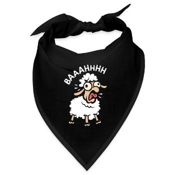 Verrücktes Schaf mit Spruch - Lustige Tiermotive - Bandana Dreieckstuch - Schwarz - Vorne