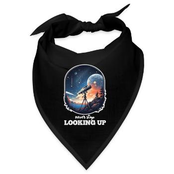 Astronauten- und Weltraum-positive und motivierende Botschaft - Bandana Dreieckstuch - Schwarz - Vorne