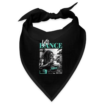 Lets Dance Jamaican Drummer - Bandana Dreieckstuch - Schwarz - Vorne