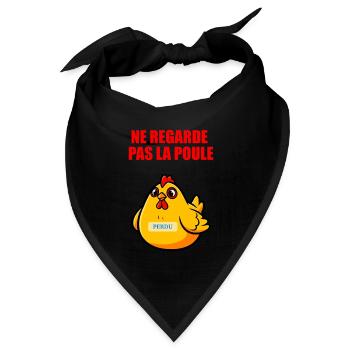 Nicht auf das Huhn schauen – Absurder Humor - Bandana Dreieckstuch - Schwarz - Vorne