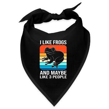 Laubfrosch Frosch - Bandana Dreieckstuch - Schwarz - Vorne