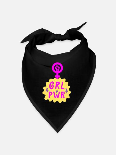 GIRL POWER – HEART OF STRENGTH! ♀ GIRLS SISTERS - Bandana Dreieckstuch - Schwarz